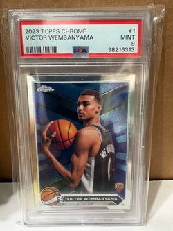 2023 TOPPS CHROME #1 VICTOR WEMBANYAMA ROOKIE RC PSA 9