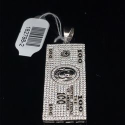 925 Silver 100 Dollar CZ Pendant 7.20g 182798/2