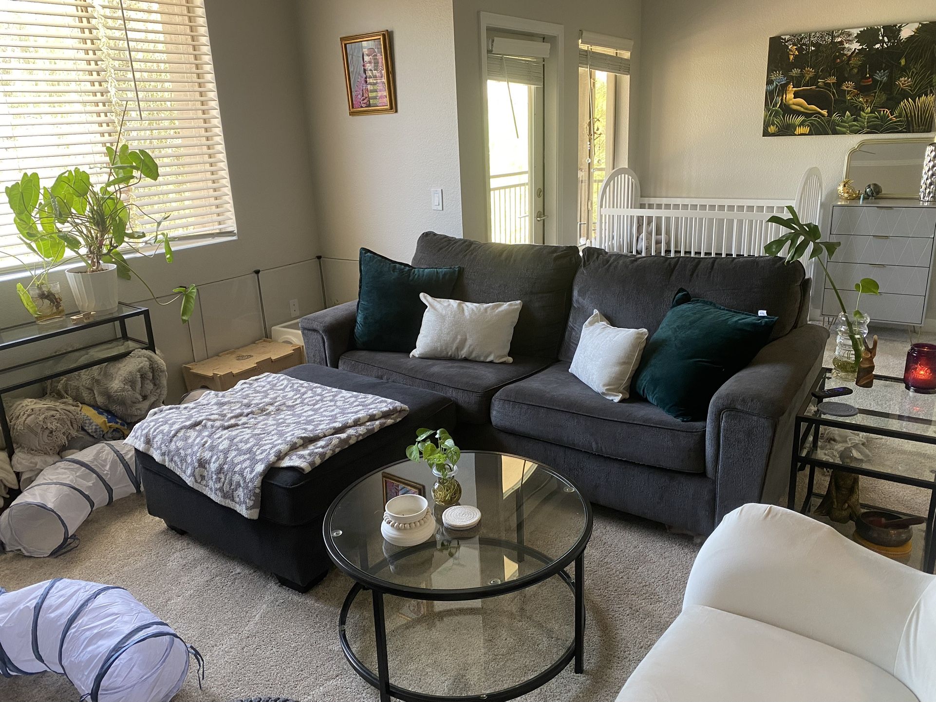 Couch And Matching Ottoman
