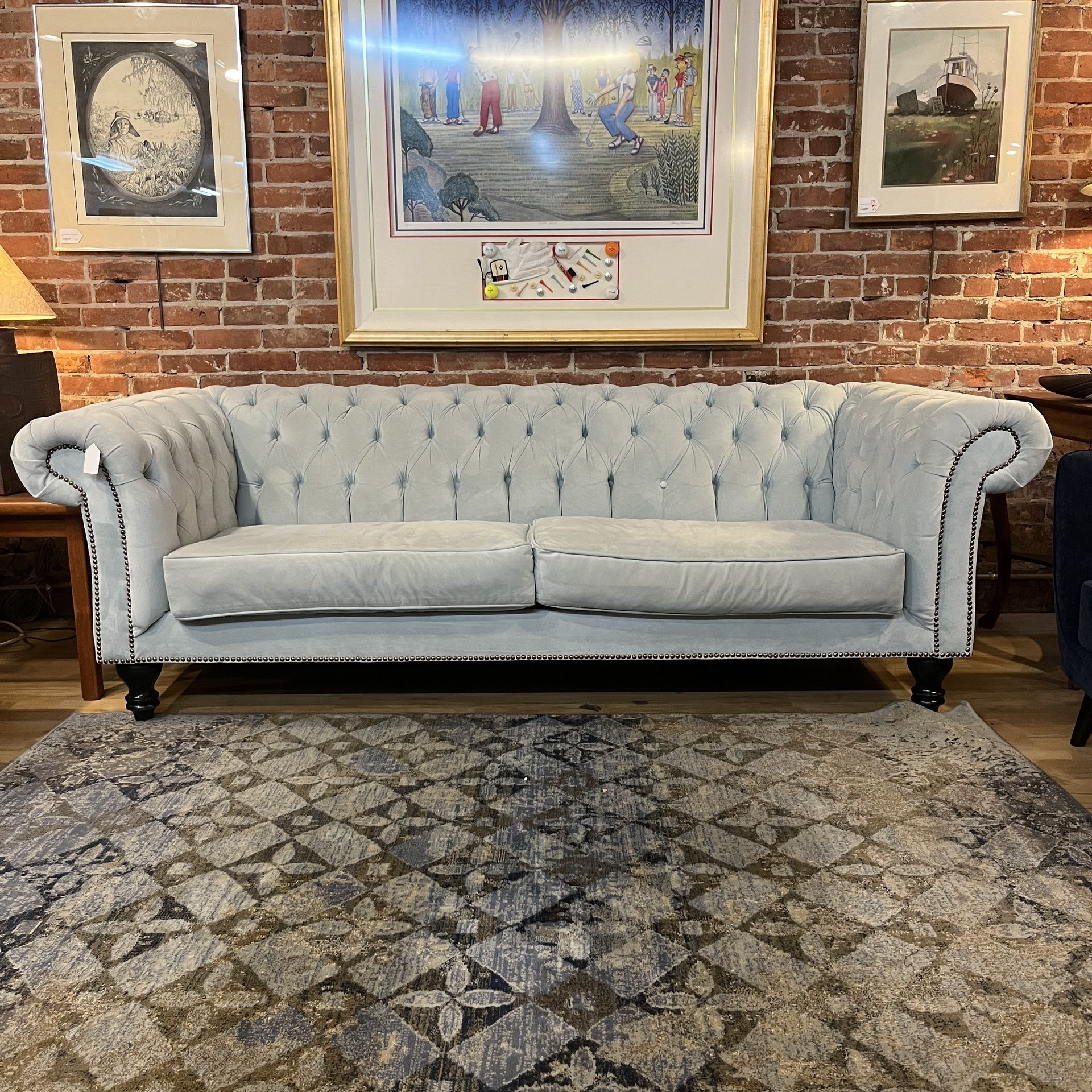 Couch Brand Robins Egg Blue Chesterfield Sofa