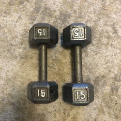 Set Of 15lb Dumbbells 