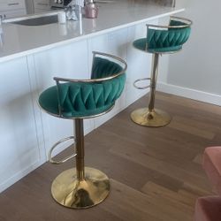 2 Green Bar Stools