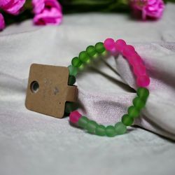 Pink & Green Frosted Bracelet 