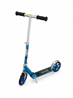 blue Razor A5 Lux Kick Scooter extra-large wheels and an aluminum folding frame. Gently used.