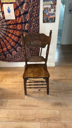 Vintage oak press-back chair