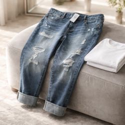 Torrid Crop Boyfriend Jean