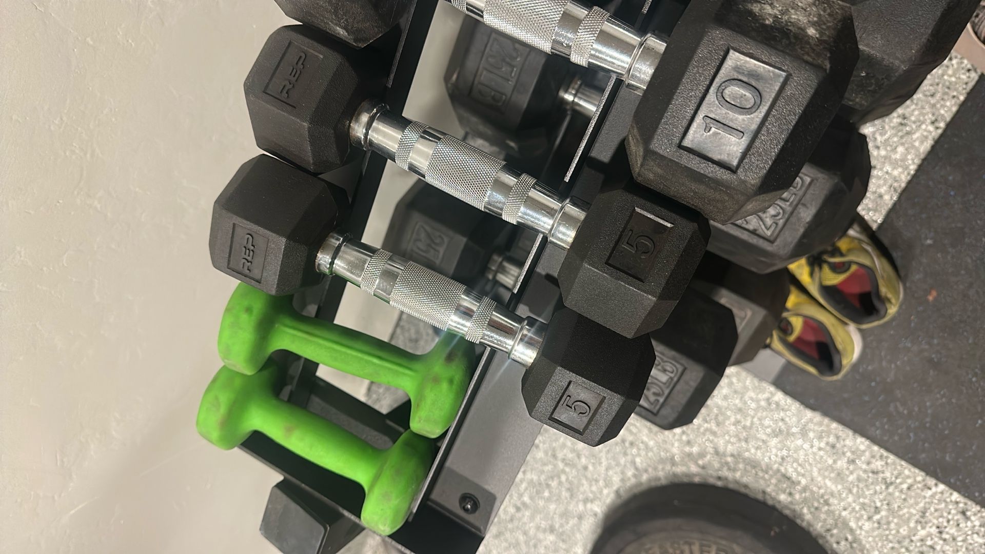 Rubber Hex Dumbbells 
