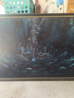 Custom Painting by Czech artist Jiří Motak. Size is roughly 61x40 inches