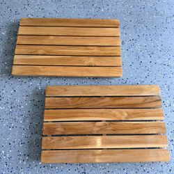 Wooden Shower Mats - Set of 2 
