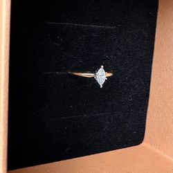 Marquise 14k Diamond Gold Ring 