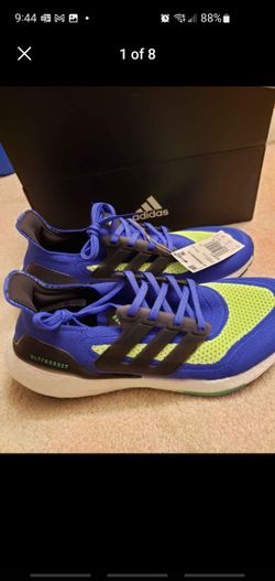 Ultraboost 21 Running Shoes Blue Green Seahawks Colored Men 10