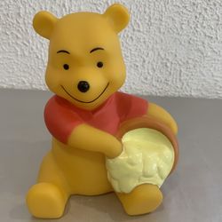 Disney Vintage Winnie The Pooh Plastic Rubber Bank 6” Tall