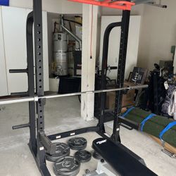 Weider  Pro  Half rack , Free Weights 300 Lbs  , Olympic Bar And Bench 