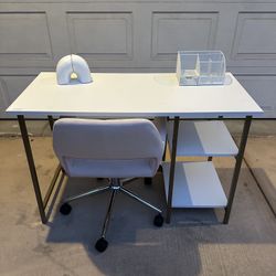 Desk and Pink Office Chair