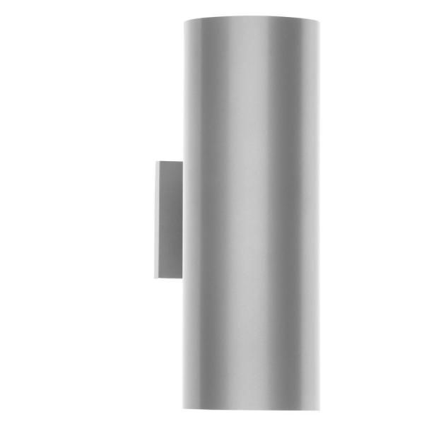Cylinder Collection 5" Metallic Gray Modern Outdoor Up/Down Wall Lantern Light