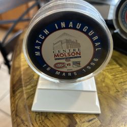 Molson center Inaugural puck,  Game Vs NY Rangers
