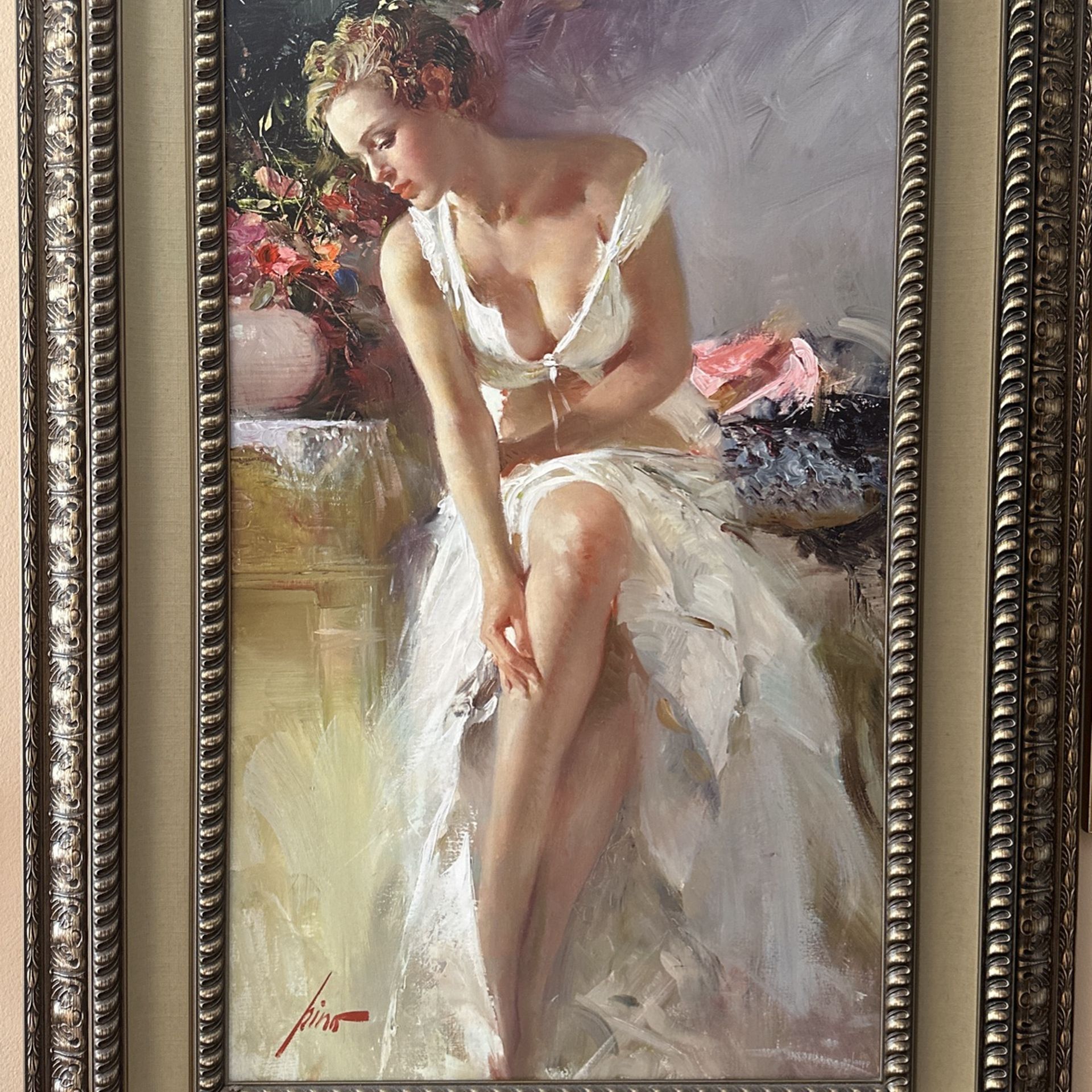 PINO ANGELICA / Woman/Hand Embellished Signed Giglee /print/painting Canvas