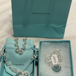 Tiffany Heart Toggle Necklace & Bracelet 