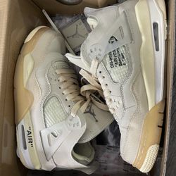 Women’s Size 7 Or Men’s 5 1/2  Off White Jordan 4 