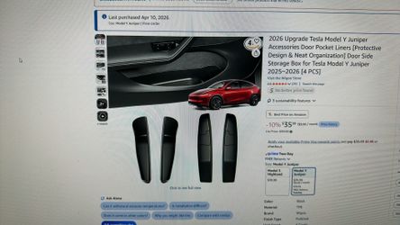 Model y juniper door pocket liners