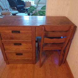 Solid Oak  Desk W/ Chair...sale Pending Pick Up