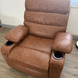 Amazon Brown Leather Recliner
