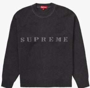 Supreme Stone Washed Sweater Black Size Medium 