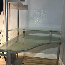 Desk Escritorio Crystal Corner Shelf