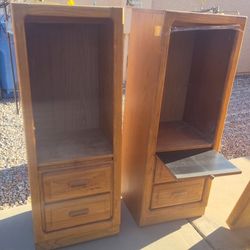 Solid Wood Storage Cabinets/ Shelves/ Drawers with Lights And Glass Shelves 