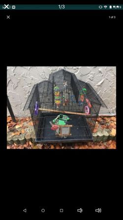 3 roof bird cage with lots extras