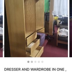 DRESSER AND WARDROBE IN ONE , VERY NICE WOOD QUALITY AND CLEAN (HOME2)