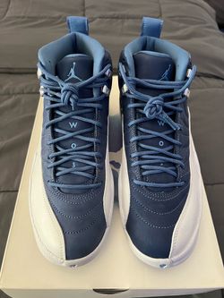 Men’s Jordan Shoes Retro 12 Stone Blue / Legend Blue size 8.5 New With Box & Card DS