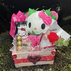 Valentine’s Day Basket Hello Kitty Gift