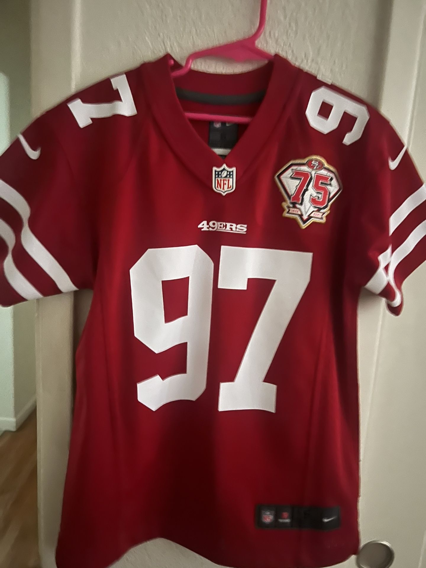 Nick Bosa San Francisco 49ers Nike Youth 75th Anniversary Alternate Patch Game Jersey - Scarlet 