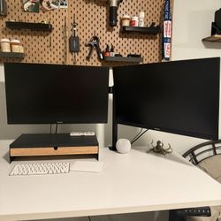 Dual Monitor set up w/arms