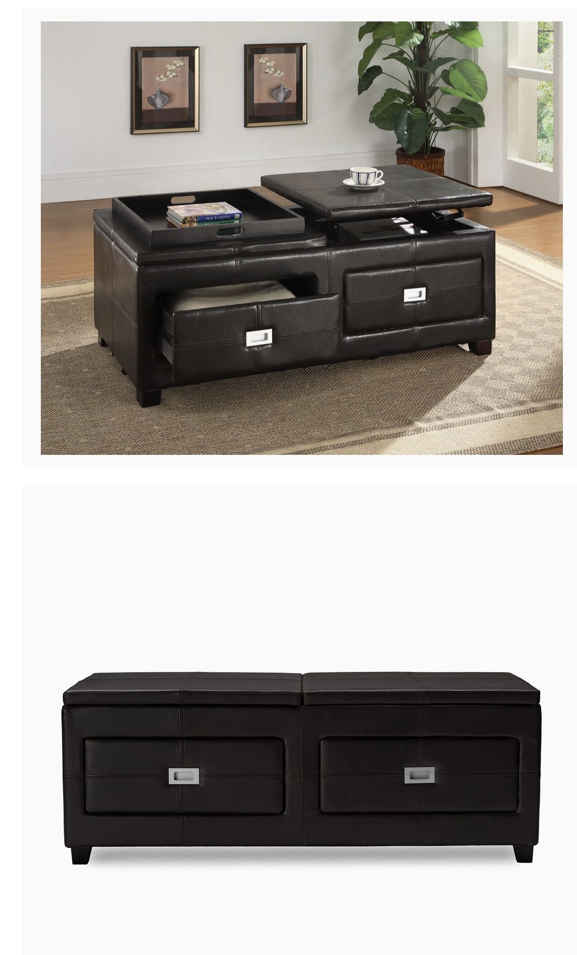 Coffee Table With Storage,Drawers & Tray