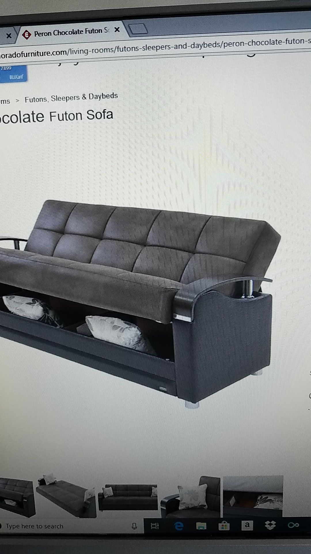 Peron chocolate futon sofa