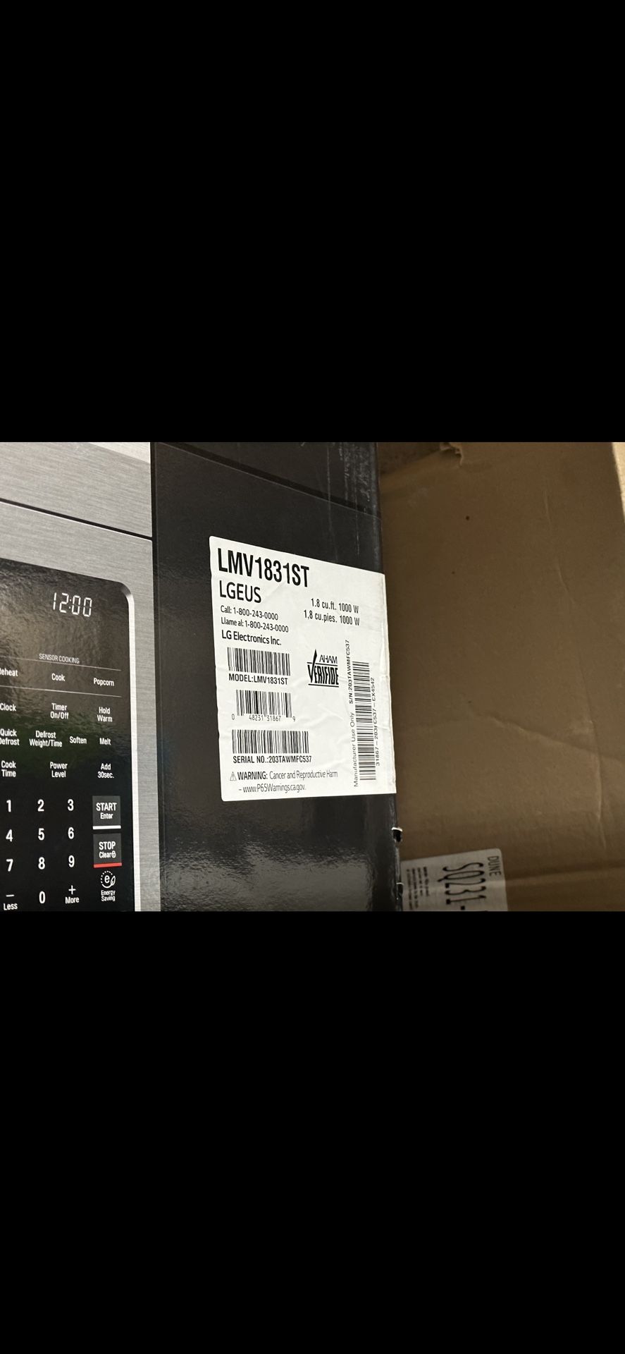 Hood Range Microwave