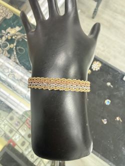14kt Tri Color Rope Bracelet 7.5in 