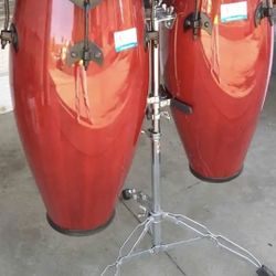 Rhythm Tech Eclipse Congas, Red Gloss, Excellent Condition, With Stand