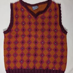The Children's Place orange and magenta sweater vest, size 7 