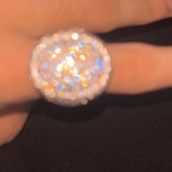 Bustdown Iced Out Round Ring