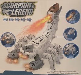 Robot Scorpion Toy, Electronic Forward And Backward Walking, Simulated Flame Spray, Water Mist Spray, Tail Swing, Pincers Swings, Adventure Sounds, Gl