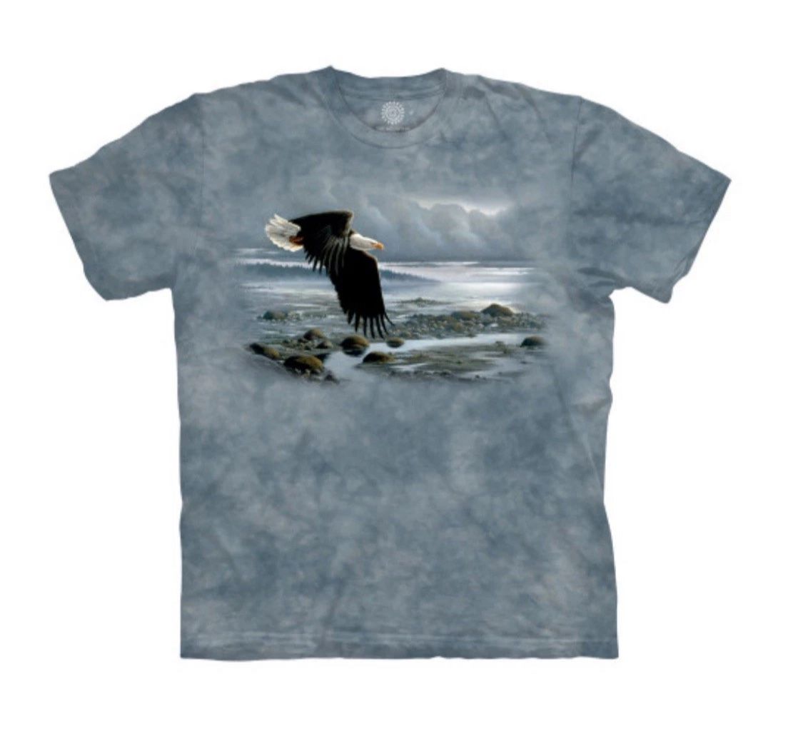 The Mountain T-Shirt Shirt Low Tide Eagle Tie Dye Blue Adult Large 10650 New