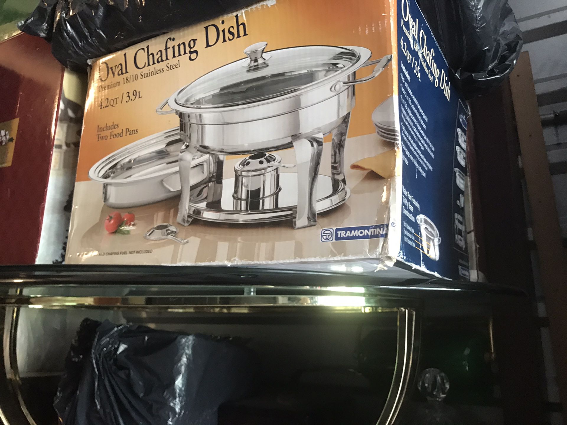 Chafing dishes and industrial size foil and wrap