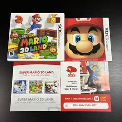 Case and Manual Only - Super Mario 3D Land for Nintendo 3DS