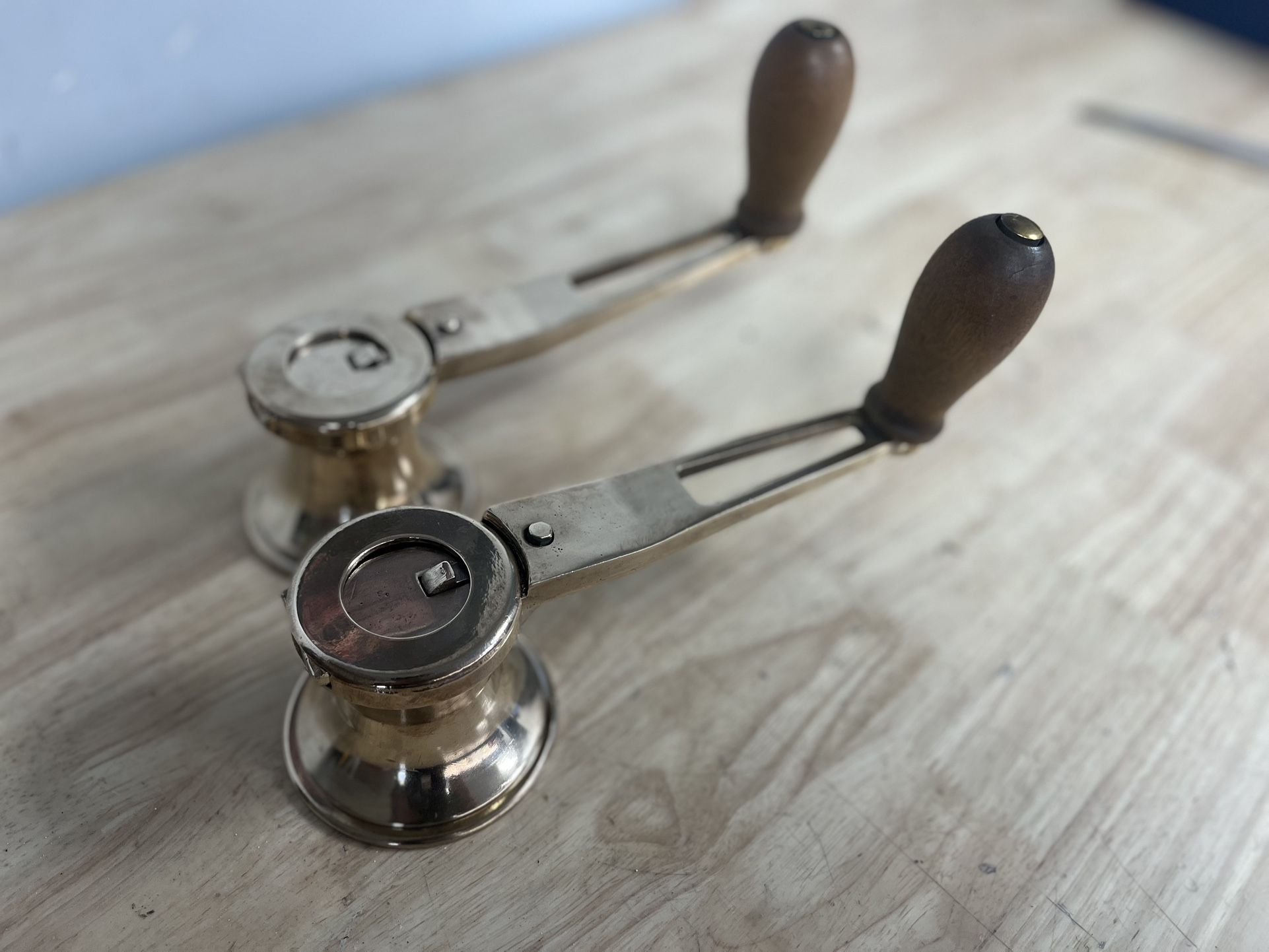 Rare Vintage Bronze Winches + Handles