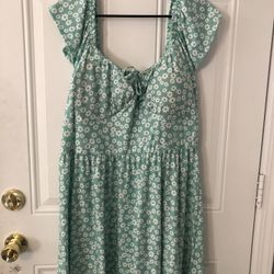 No Boundaries Green daisy women’s size 3X Dress