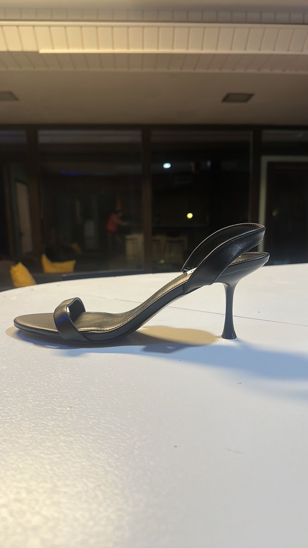 Steve Madden ELMA BLACK LEATHER Slingback Strappy Kitten Heels - Size 11 - New $49