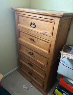 Five drawer solid wood dresser